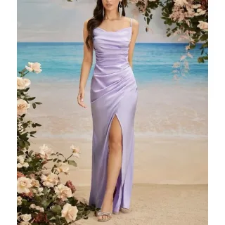 Vestido de Festa Luxo Longo com Fenda - 2 Modelos - Modelo 1 - Rose