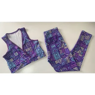 Conjunto de malhar fitness: calça legging e top cropped suplex - Estampa (DC) 13