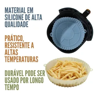 Assadeira Flexível em Silicone para Fritadeira Air Fryer - Lavável e de alta qualidade - QUADRADO VERMELHO
