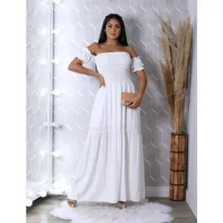 Vestido ciganinha longo estampa onça, manga curta e levinho - Preto