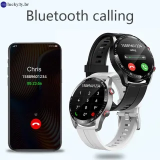 Relógio inteligente FILIEKEU com tela AMOLED e chamada bluetooth - Smartwatch multifuncional de luxo para Android IOS + caixa - Casca de Laranja