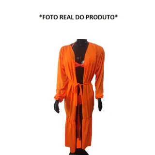 Manga longa verão: Saída de praia longa - Preto