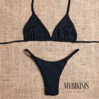 Biquíni fio duplo com calcinha cortininha de marquinha de fita - Fúcsia