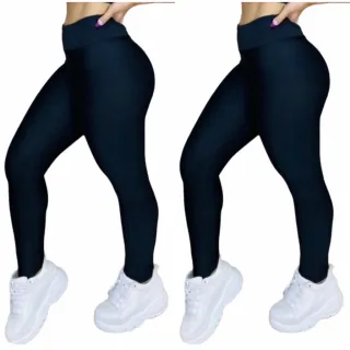 Fitness Feminina Legging Suplex Calças Kit 2 - Cinza
