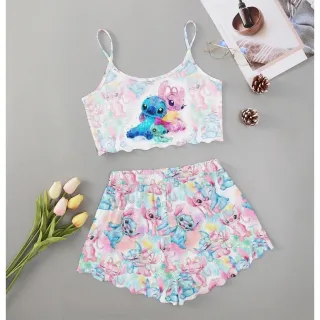 Moda verão: Pijama feminino personagens adulto - Roupa de dormir baby Doll - M15