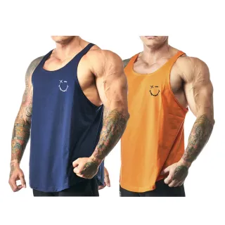 Regatas cavada smile shadow 100% algodão - Kit com 2 unidades - PRETA + MARINHO