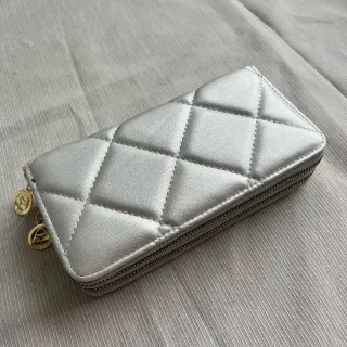 Bordada Feminina Carteira em 2 Zíper - Preto1102