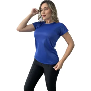 Camiseta Poliéster Dry Fit Feminina Baby Look - Academia, Corrida, Esporte Casual - Branco
