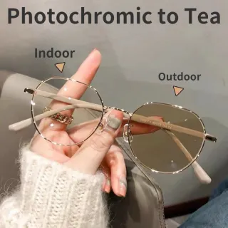 Óculos Feminino Fotocromáticos Anti-Radiação Azul Plamis Metálico Preto - Prata