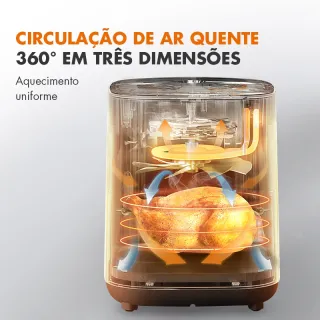 Air Fryer Gaabor Digital Touch 4L sem Óleo - Grafite / Branco - Grafite