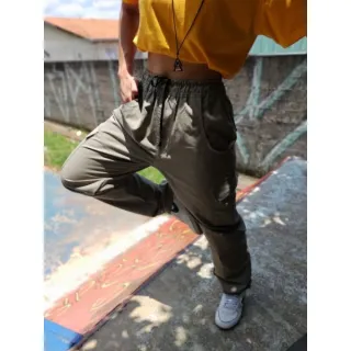 Barra Larga Sarja Skate Cargo Calça - Creme (clara )