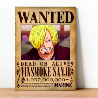 Coleção Exclusiva One Piece: Placa Decorativa Wanted Recompensa - 23