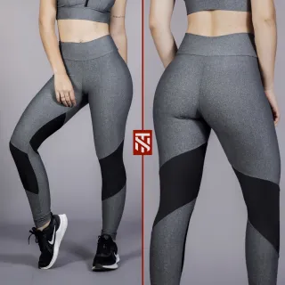 Legging Fitness Feminina Lisa - Kit com 2 Calças Leggings Sortidas - 1 PRETA + 1 CINZA