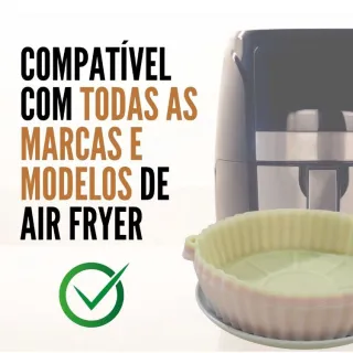 Assadeira Flexível em Silicone para Fritadeira Air Fryer - Lavável e de alta qualidade - QUADRADO VERMELHO
