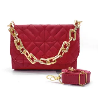 Alça de Mão e Transversal Bolsa Feminina Luxo com Corrente - luxo preta