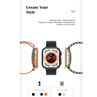 Relógio Inteligente iwo 8 Ultra Series - Chamada NFC SOS Siri ECG Bluetooth - 8 Ultra Vermelho