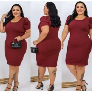 Manga Princesa Plus Size Vestido Midi - Verde Militar