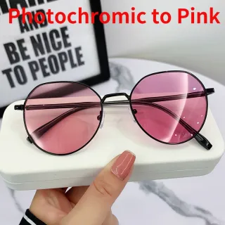 Óculos Feminino Fotocromáticos Anti-Radiação Azul Plamis Metálico Preto - Prata