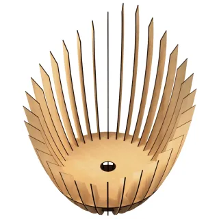 Luminária PANDORA Abajur Grande de Chão em MDF - MDF CRU