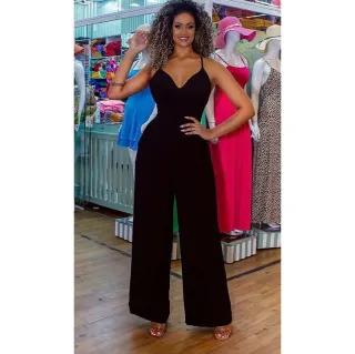 Tendência Verão 2022: Macacão Longo Alcinha Costa Nua P ao G - Verde Menta