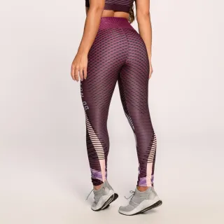 Legging Fitness Roxa Estampada Suplex Feminina Academia - P