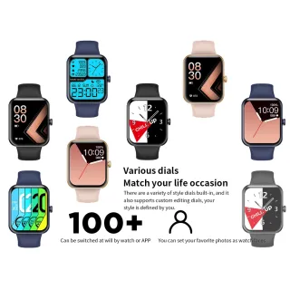 Relógio Inteligente Esporte Impermeável Smartwatch - Tela Grande 1.83 polegadas para Homens e Mulheres - Silicone-dourado