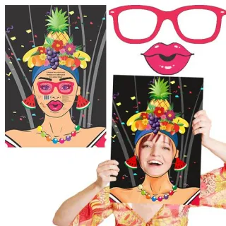 Moldura para Fotos de Carnaval - Painel Decorativo - Painel Carmem Miranda