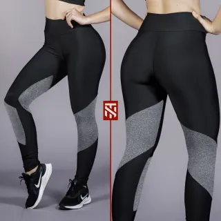 Legging Fitness Feminina Lisa - Kit com 2 Calças Leggings Sortidas - 1 PRETA + 1 CINZA