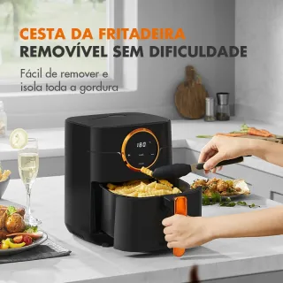Air Fryer Gaabor Digital Touch 4L sem Óleo - Grafite / Branco - Grafite