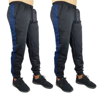 Fitness Calça Masculina Kit 2 Esporte Academia Moletom - 1 Preta 1 Azul