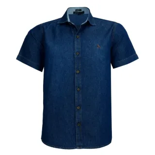 Lançamento 2023: Camisa Luxo Jeans Manga Curta Amil Comfort Andy - DELAVE