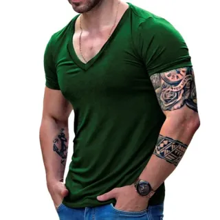 Decote V Funda Camisa Masculina Slim Fit Básica - Vinho