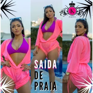Macaquinho com Puxador nas Laterais - Saída de Praia - Rosa