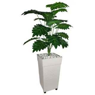 Vaso Decorativo com Planta Artificial de Folhagem - Decoração Ornamental