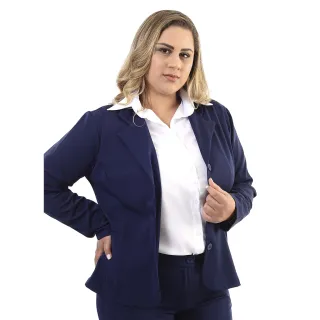 Uniforme secretária: Blazer feminino para trabalho no escritório - Azul-marinho