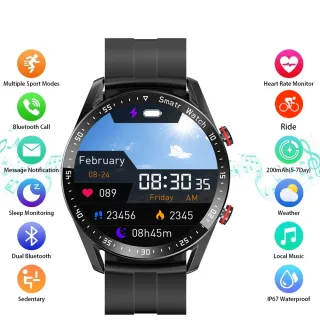 Relógio inteligente FILIEKEU com tela AMOLED e chamada bluetooth - Smartwatch multifuncional de luxo para Android IOS + caixa - Casca de Laranja