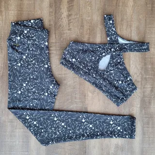 Feminino Conjuntos Fitness Calça E Top De Academia Kit 4 - Estampa variada