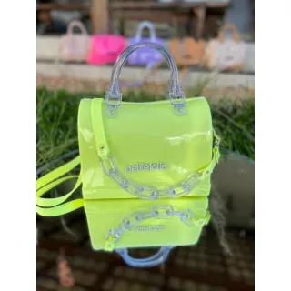 Bolsa Transversal Feminina Tendência Lana com Corrente