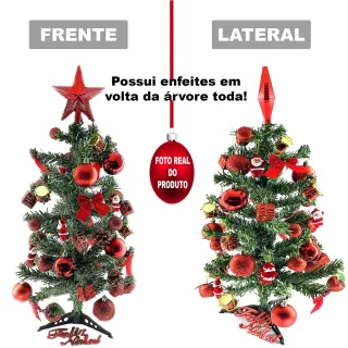 Decoração completa de Natal: Árvore com 57 enfeites e pisca de 60cm - Único