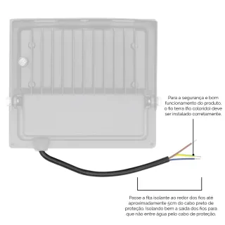 Refletor Led Holofote Frio Smd 100w Bivolt Kit 5 Ip66 - Único
