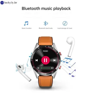 Relógio inteligente FILIEKEU com tela AMOLED e chamada bluetooth - Smartwatch multifuncional de luxo para Android IOS + caixa - Casca de Laranja