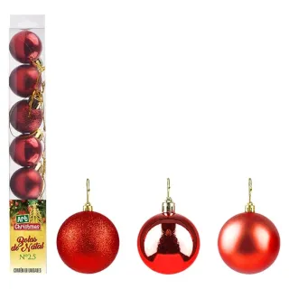 Decoração Natalina Bolas de Árvore Enfeites - Conjunto com 7 Bolas - Bronze