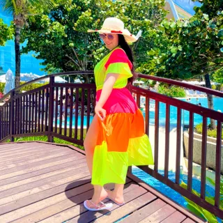 Lançamento Blogueira Quem Diria Kimono Verão Praia - Neon