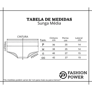 Fashion Power MRM2 Sunga Masculina Azul Lateral Média Tame - AZUL TAME