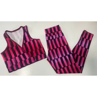 Conjunto de malhar fitness: calça legging e top cropped suplex - Estampa (DC) 13