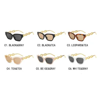 Moda Vintage para Gatos: Óculos de Sol Pequenos com Corrente - C2