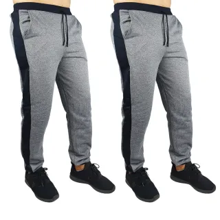 Fitness Calça Masculina Kit 2 Esporte Academia Moletom - 1 Preta 1 Azul