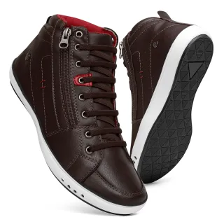 Promoção de Lançamento: Sapatênis Cano Médio em Couro com Elástico e Zíper - Calce Fácil