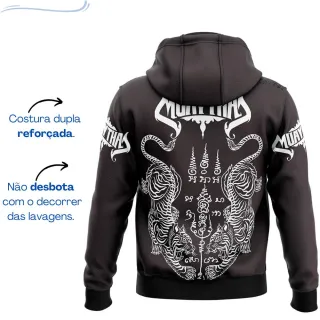 Blusa Moletom Muay Thai Sport para Treino na Academia - Motivação para os Dias de Luta e Glória - Preto