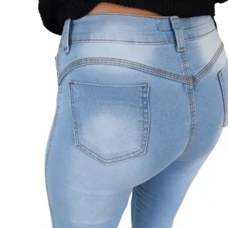 Promoção Moda: Calça Jeans Feminina Cós Alto Levanta Bumbum - Azul Claro